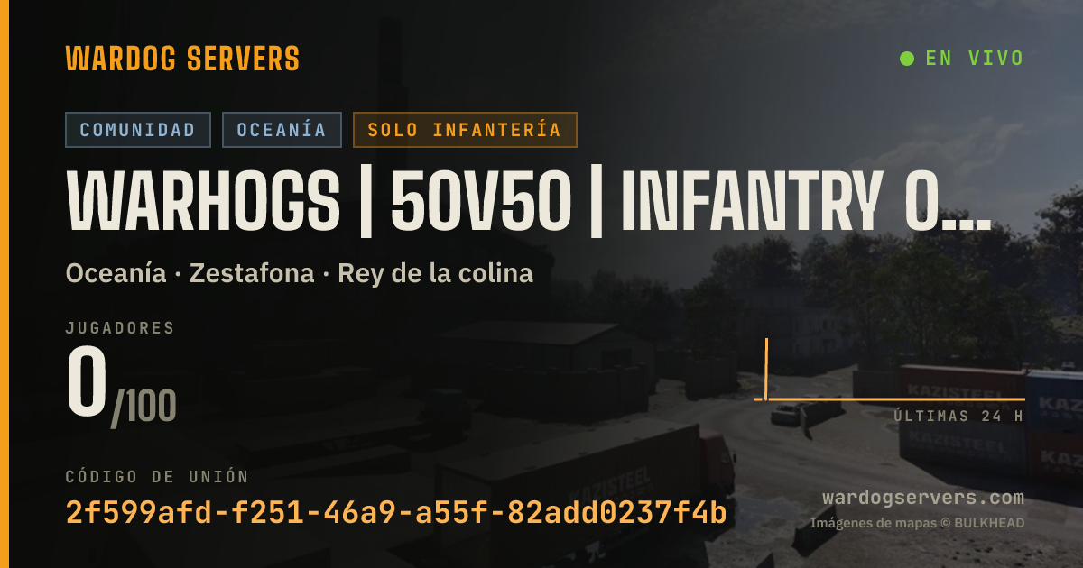 Banner de estado en vivo de WarHogs | 50v50 | INFANTRY ONLY [AU/NZ]