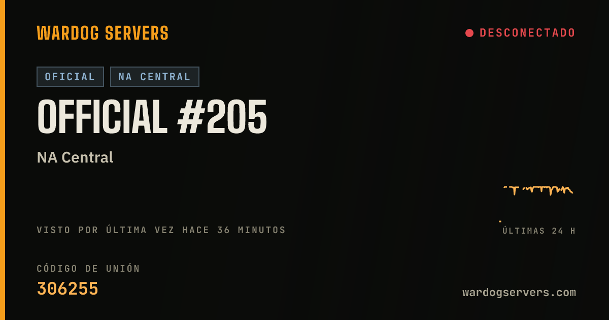 Banner de estado en vivo de Official #205