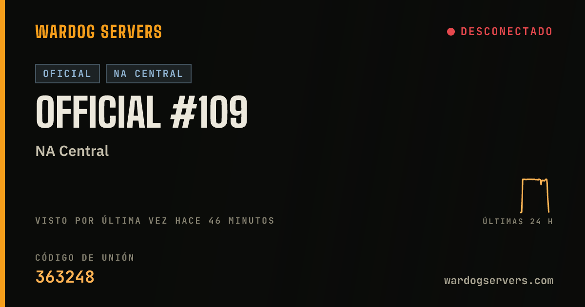 Banner de estado en vivo de Official #109
