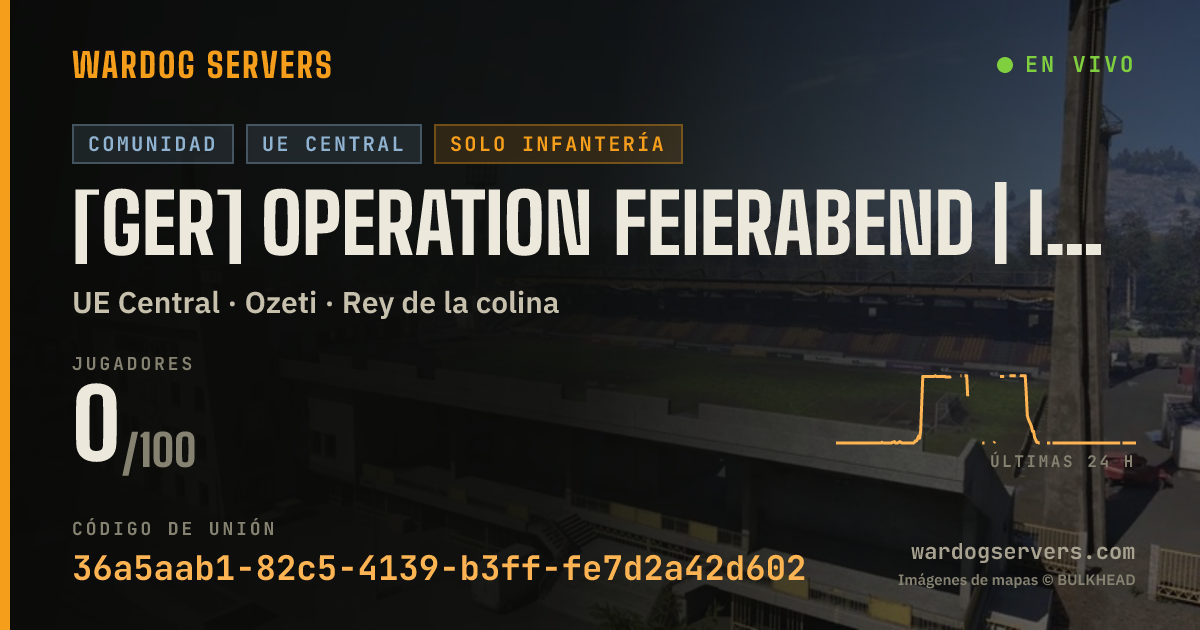 Banner de estado en vivo de [GER] Operation Feierabend | Infantry Only | DISCORD.GG/DLQ