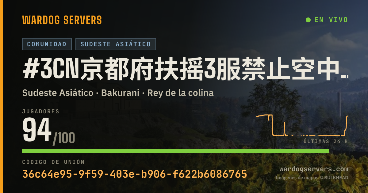 Banner de estado en vivo de #3CN京都府扶摇3服禁止空中武装载具，地面武装载具，禁止压家服务器