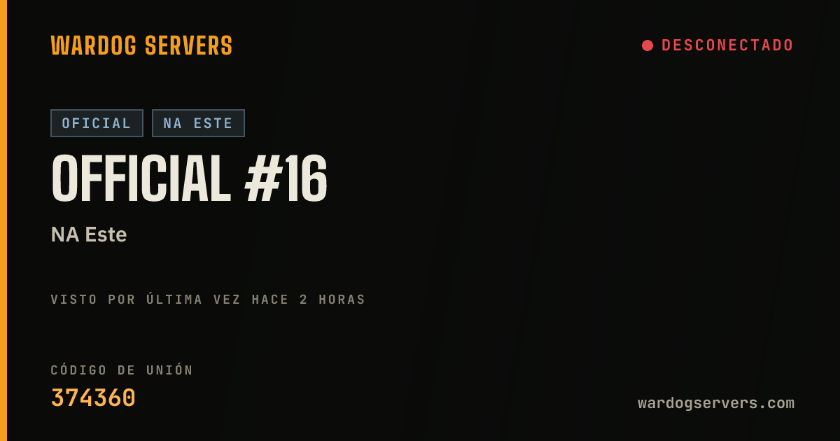 Banner de estado en vivo de Official #16