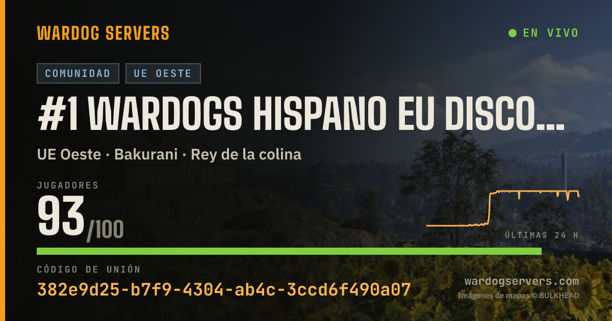 Banner de estado en vivo de #1 Wardogs Hispano EU Discord.gg/wdh
