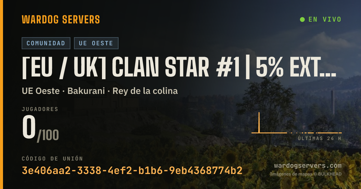 Banner de estado en vivo de [EU / UK] Clan Star #1 | 5% extra XP & fast ticker
