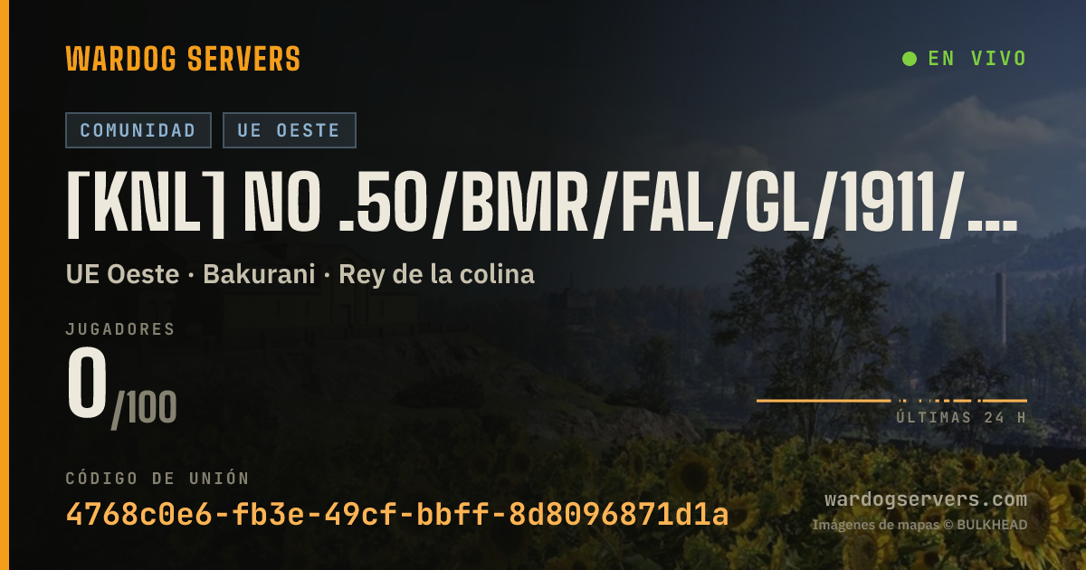Banner de estado en vivo de [KNL] NO .50/BMR/FAL/GL/1911/SUPER45 - KENNEL.GG INFANTRY ONLY