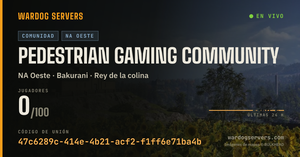 Banner de estado en vivo de Pedestrian Gaming Community