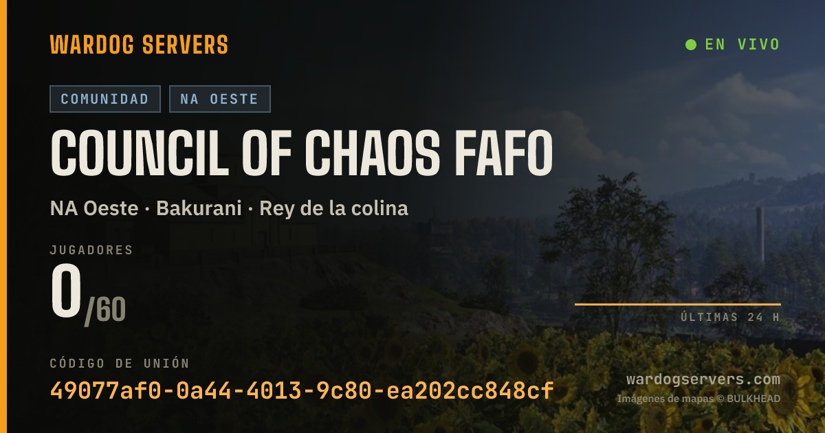 Banner de estado en vivo de Council of Chaos FAF0