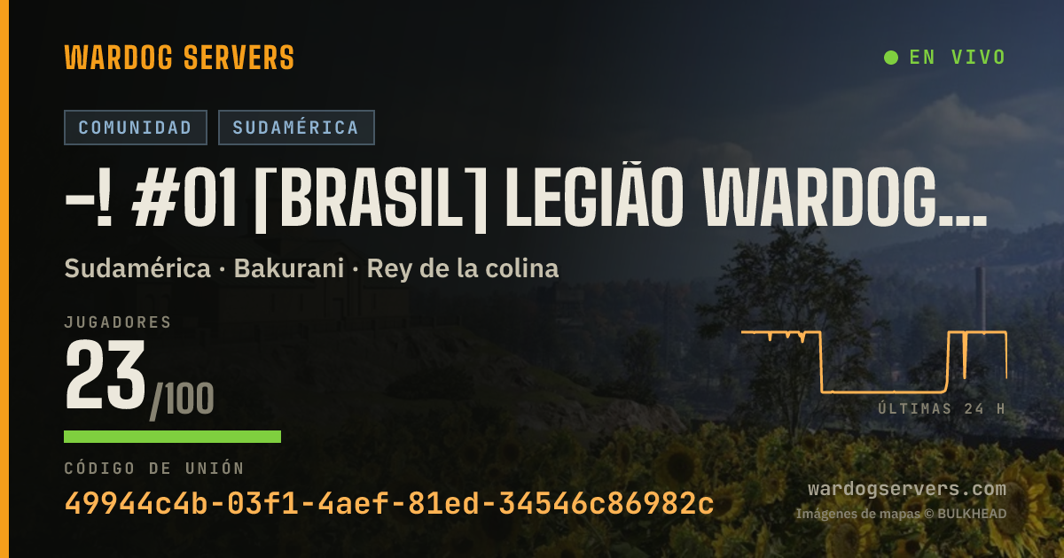 Banner de estado en vivo de -! #01 [BRASIL] LEGIÃO WARDOGS - ++ BÔNUS DE DINHEIRO