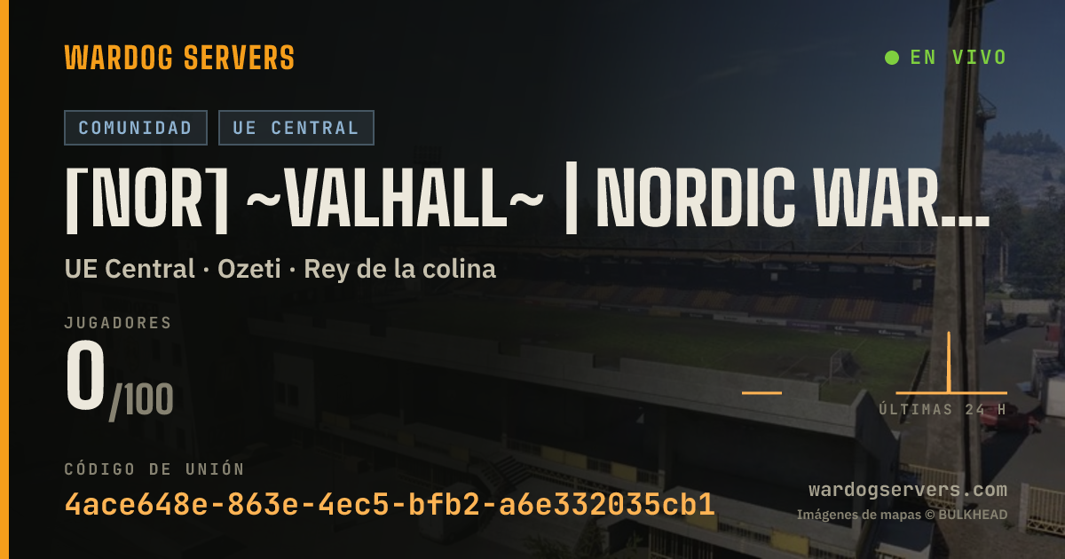 Banner de estado en vivo de [NOR] ~Valhall~ | Nordic WarDogs Komplett Kaos