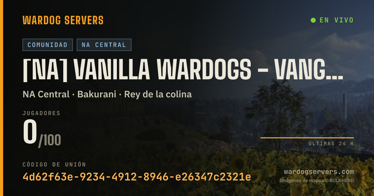 Banner de estado en vivo de [NA] Vanilla Wardogs - Vanguard Server