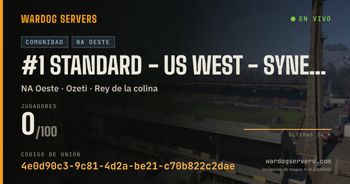 Banner de estado en vivo de #1 Standard - US West - Synergy | discord.synergyorigin.com