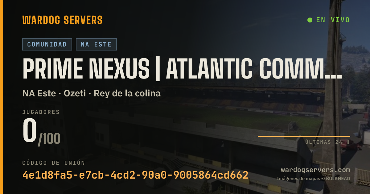 Banner de estado en vivo de Prime Nexus | Atlantic Command | primenexus.gg/discord