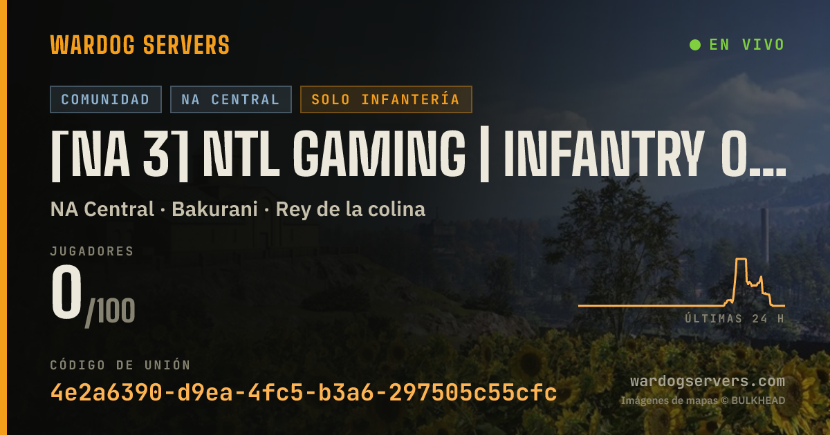 Banner de estado en vivo de [NA 3] NTL Gaming | Infantry Only - No Mortars | discord.gg/NTLG