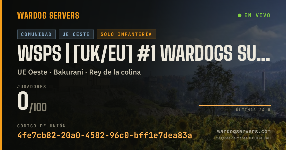 Banner de estado en vivo de WSPS | [UK/EU] #1 Wardogs Support Squad [Active Admins] No GL