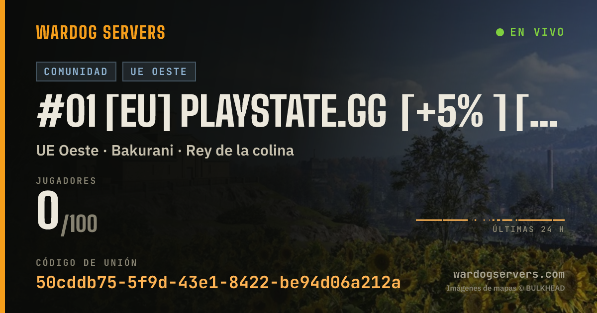 Banner de estado en vivo de #01 [EU] PLAYSTATE.GG [+5% ] [Active Admins]