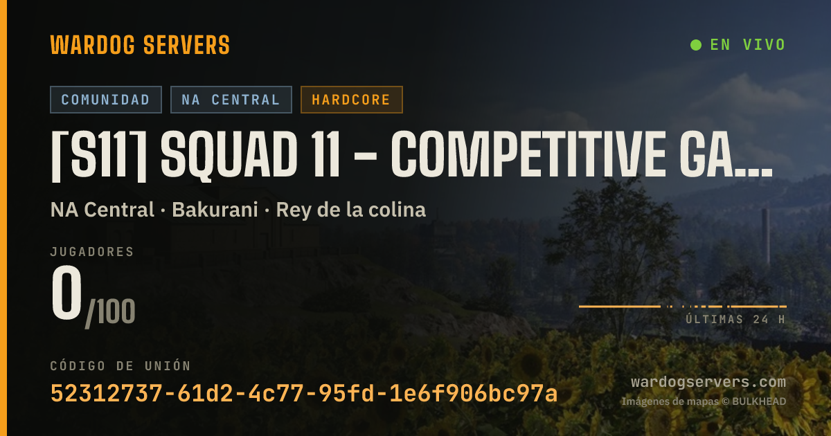 Banner de estado en vivo de [S11] Squad 11 - Competitive Gaming - Active Admins