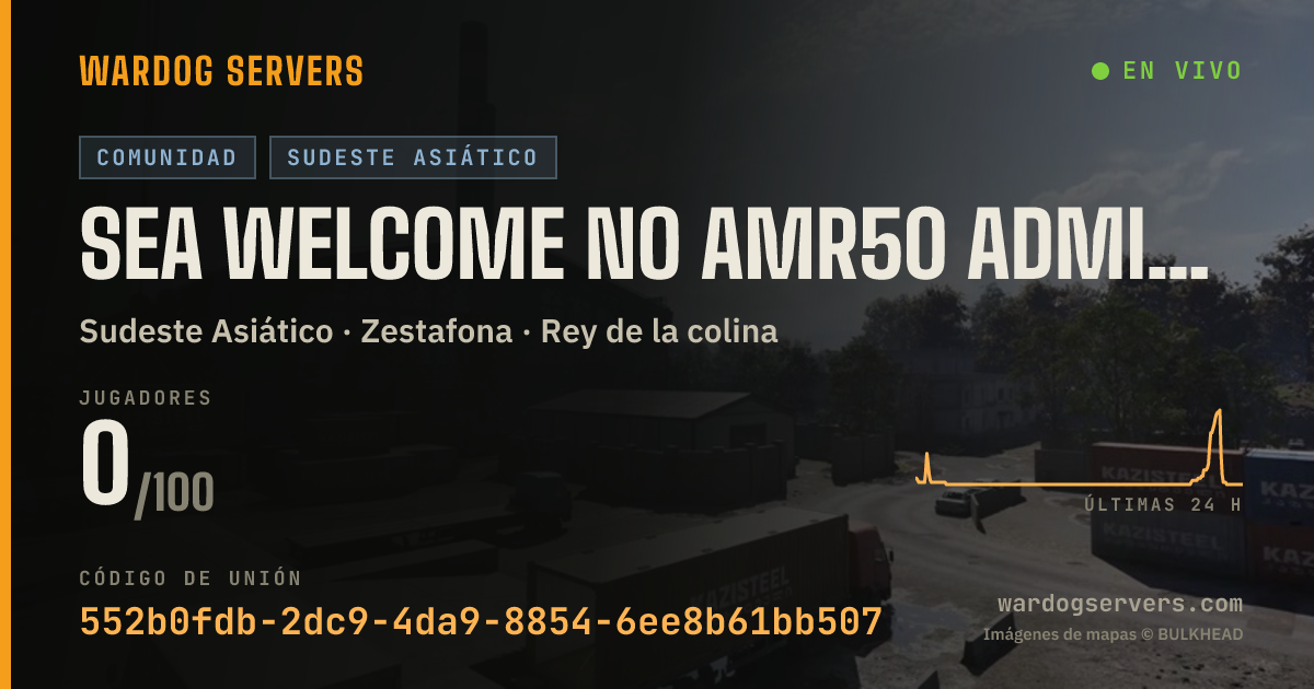 Banner de estado en vivo de SEA Welcome No AMR50 admins online