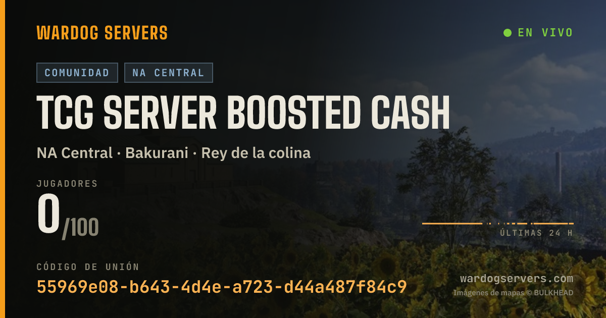 Banner de estado en vivo de TCG Server Boosted Cash