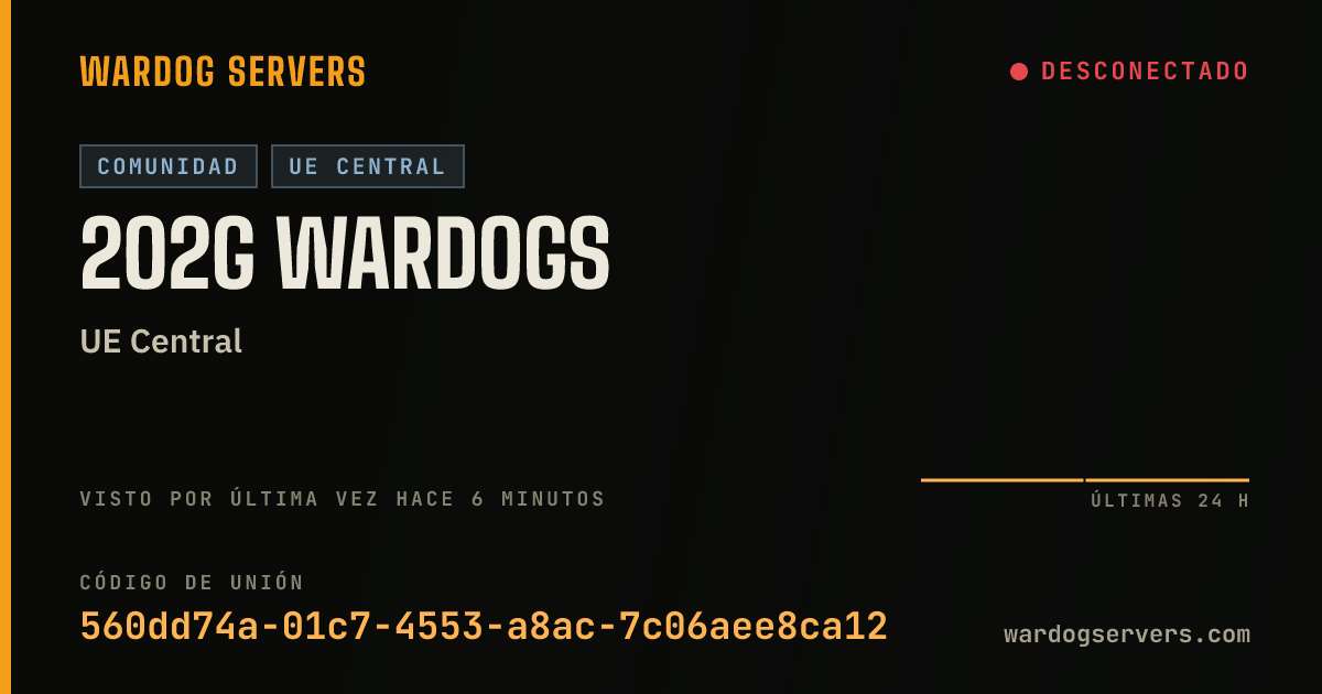 Banner de estado en vivo de 2o2g Wardogs