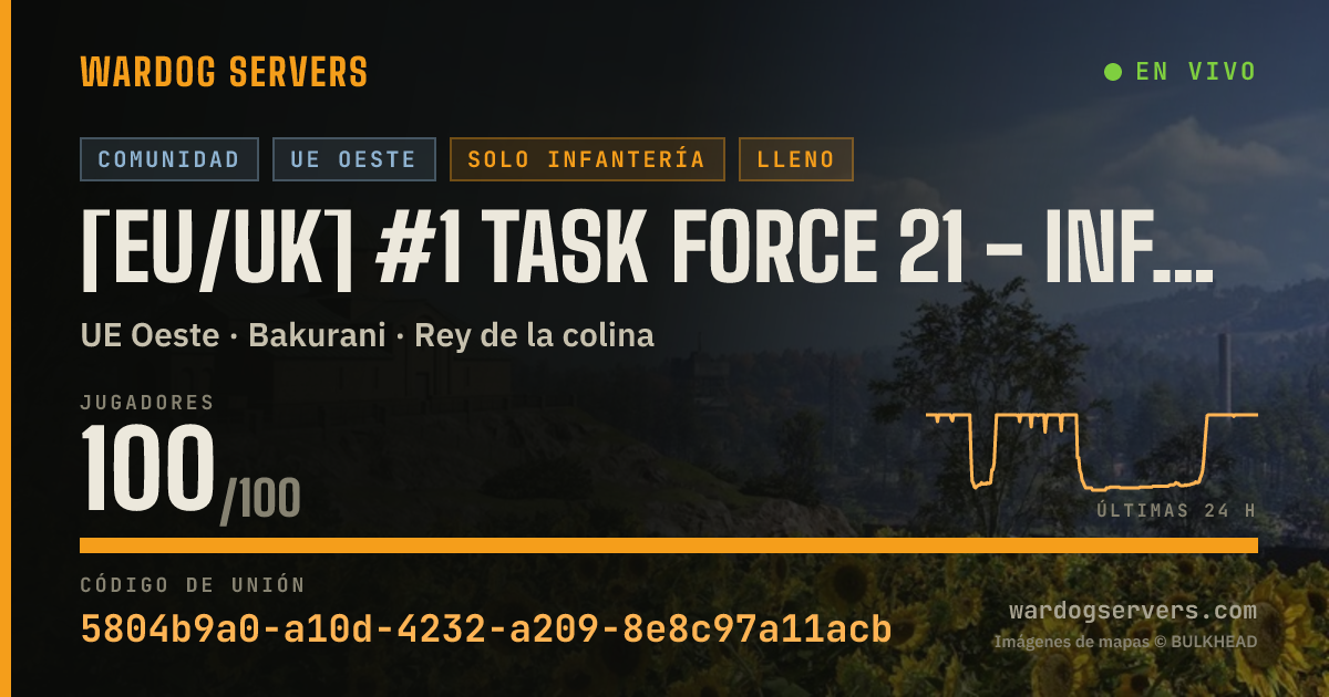 Banner de estado en vivo de [EU/UK] #1 Task Force 21 - Infantry | No GL | TF21.NET