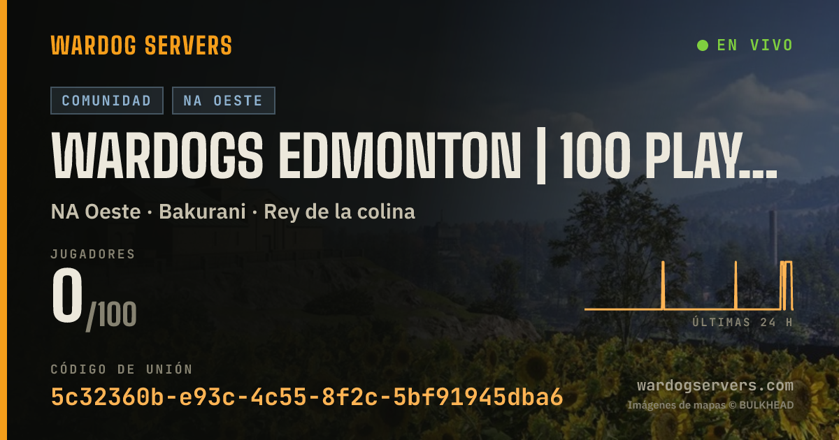 Banner de estado en vivo de WARDOGS Edmonton | 100 Players | Wardogs.LiDAR.Golf