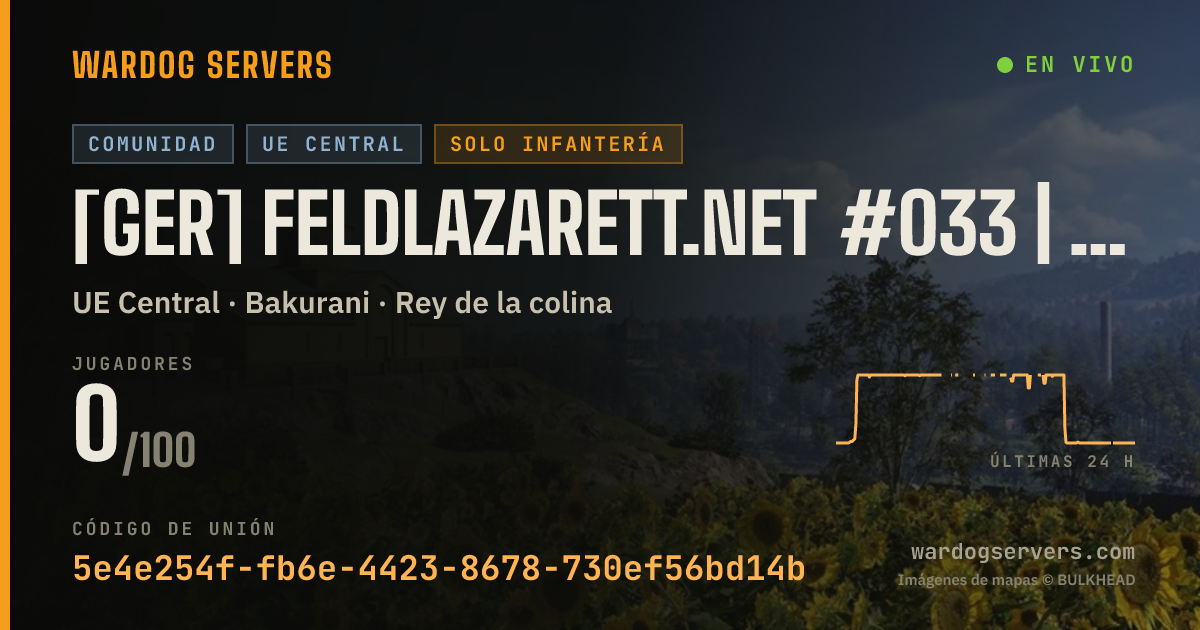 Banner de estado en vivo de [GER] Feldlazarett.net #033 | Infantry Only | 79-72-96