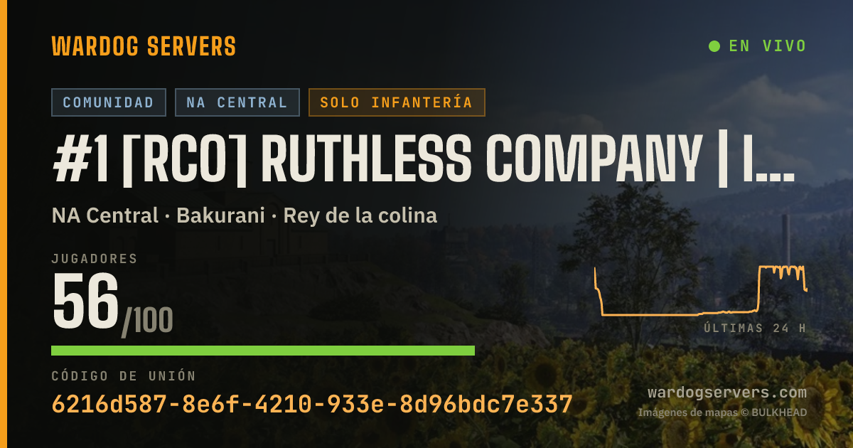 Banner de estado en vivo de #1 [RCO] RUTHLESS COMPANY | INFANTRY ONLY | 50v50