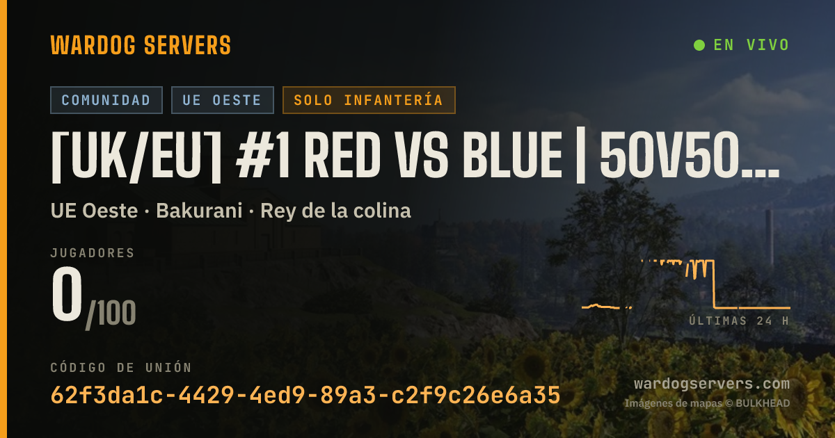 Banner de estado en vivo de [UK/EU] #1 Red Vs Blue | 50v50 I Infantry Only | Dome Hunter - N