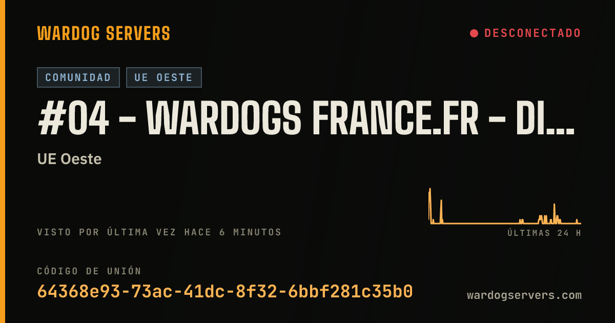 Banner de estado en vivo de #04 - WARDOGS FRANCE.FR - discord.gg/wardogsfr