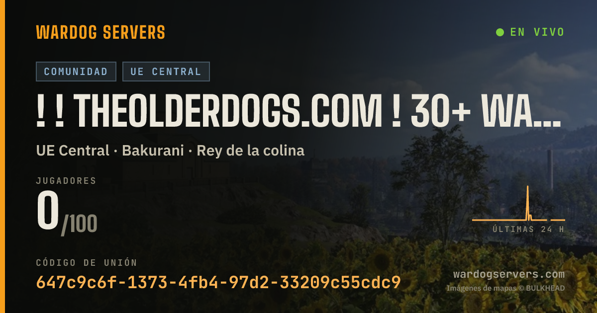 Banner de estado en vivo de ! ! TheOlderDogs.com ! 30+ Wardogs Gaming Community ! Join Us !