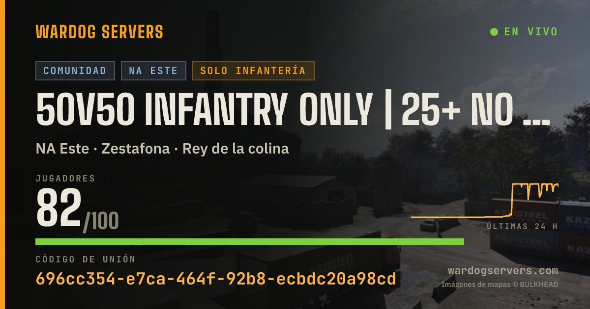 Banner de estado en vivo de 50v50 infantry only | 25+ no girls allowed | NO GL HELI