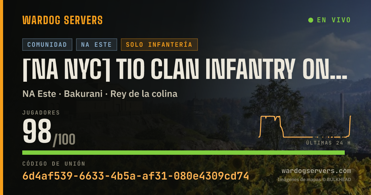 Banner de estado en vivo de [NA NYC] TIO Clan Infantry Only | No GLs | Admin Presence