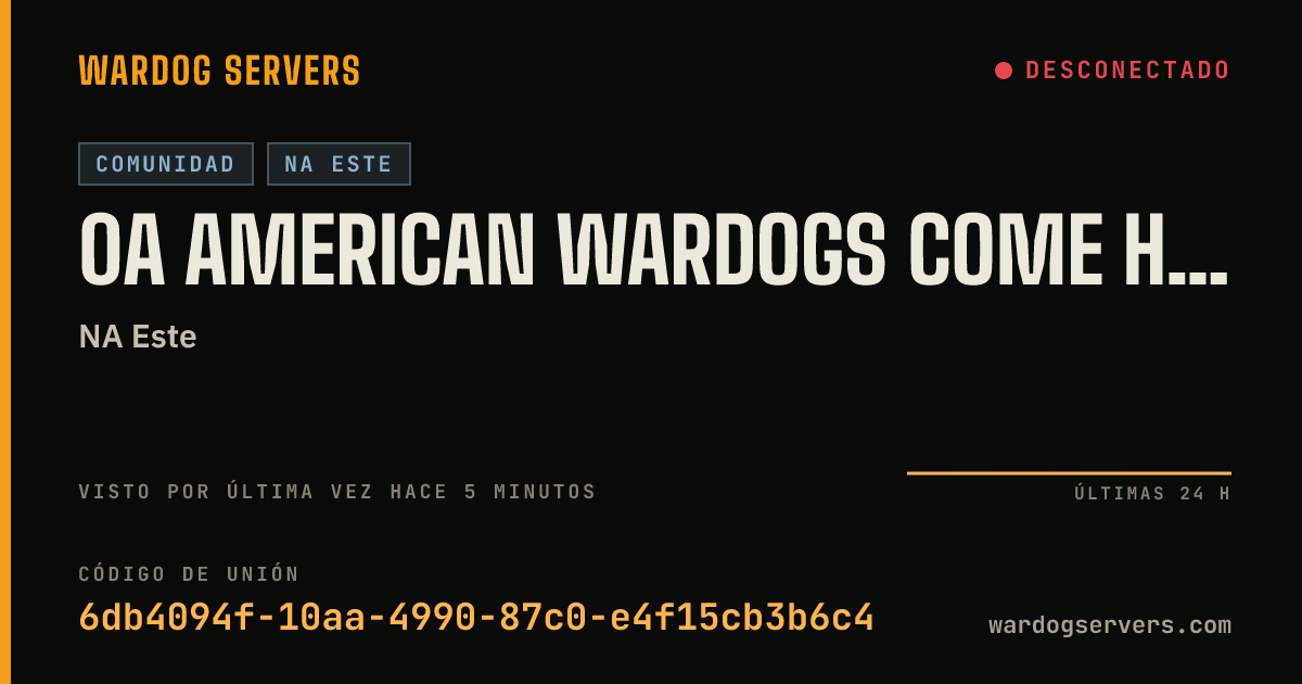 Banner de estado en vivo de 0A American Wardogs Come Have Fun
