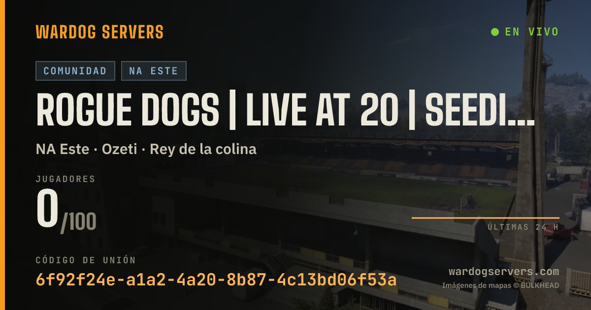 Banner de estado en vivo de Rogue Dogs | Live at 20 | Seeding Rewards |