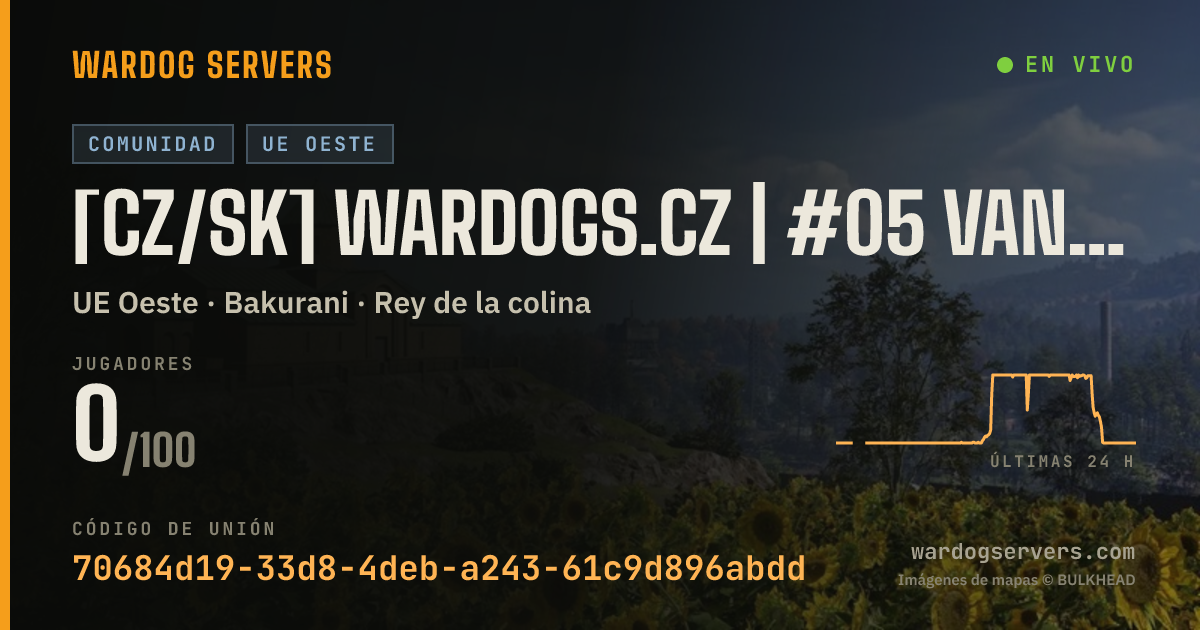 Banner de estado en vivo de [CZ/SK] WARDOGS.CZ | #05 VANILLA | discord.gg/wardogsczsk