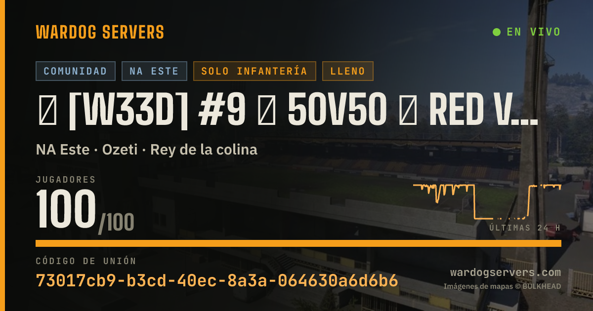 Banner de estado en vivo de ★ [W33D] #9 ★ 50v50 ★ RED vs GREEN ★ Wardogs.host