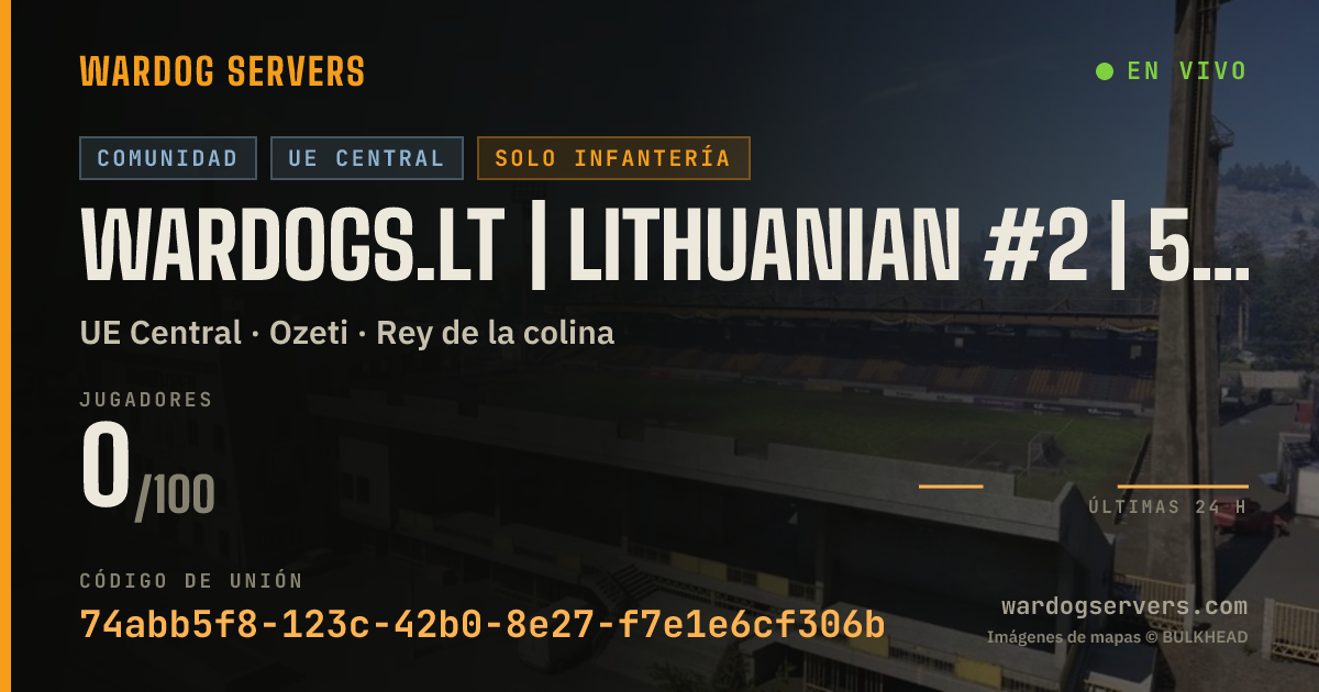 Banner de estado en vivo de WARDOGS.LT | LITHUANIAN #2 | 50 vs 50 | discord.gg/wardogslietuv
