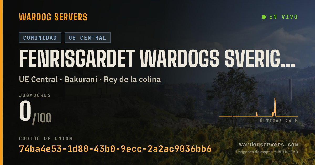 Banner de estado en vivo de Fenrisgardet Wardogs Sverige [SWE/ENG] dsc.gg/fenrisgardet