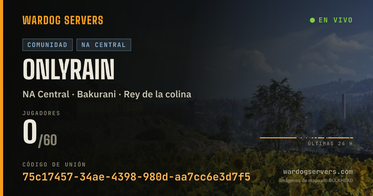 Banner de estado en vivo de OnlyRain