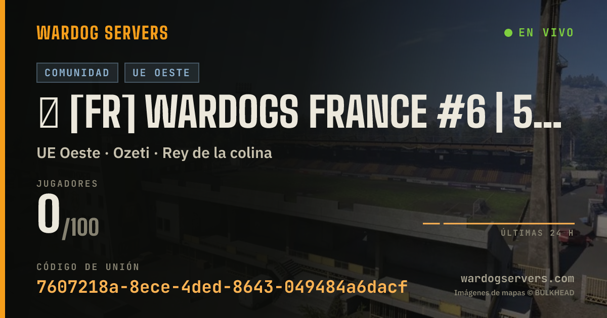 Banner de estado en vivo de ⁂ [FR] WARDOGS FRANCE #6 | 50v50 | STATISTIQUE [WDFR]