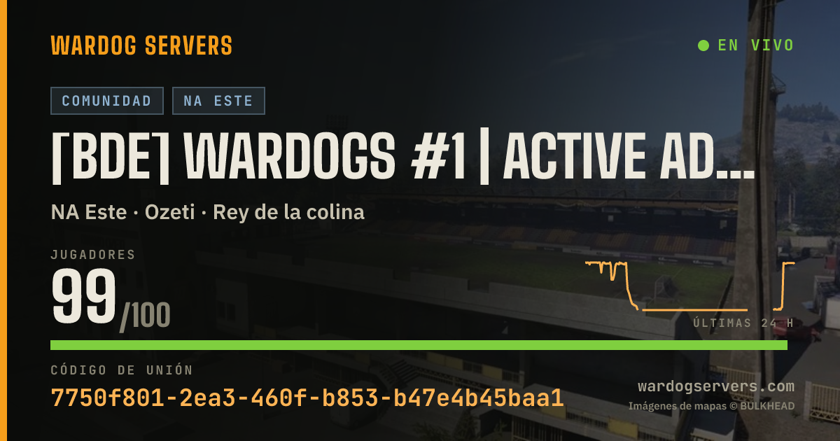 Banner de estado en vivo de [BDE] WARDOGS #1 | Active Admins | discord.gg/yHMFPWvkZ3