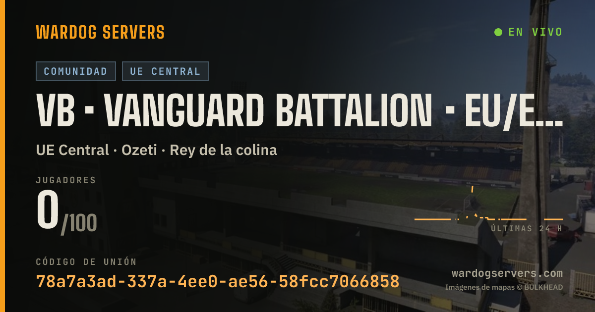 Banner de estado en vivo de VB • VANGUARD BATTALION • EU/ENG • ACTIVE ADMINS