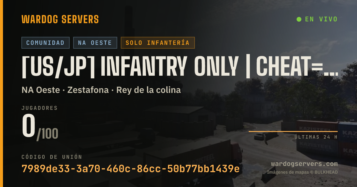 Banner de estado en vivo de [US/JP] INFANTRY ONLY | CHEAT=AUTO-BAN | No Skill Kicks | EN/JP