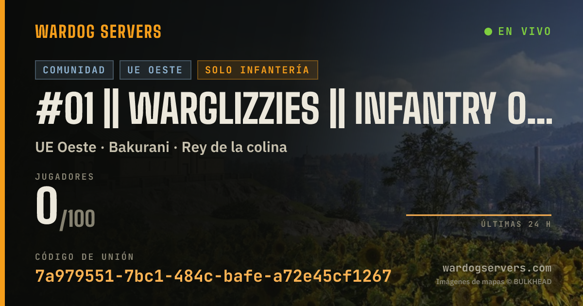 Banner de estado en vivo de #01 || WARGLIZZIES || INFANTRY ONLY || ALL SIZES WELCOME