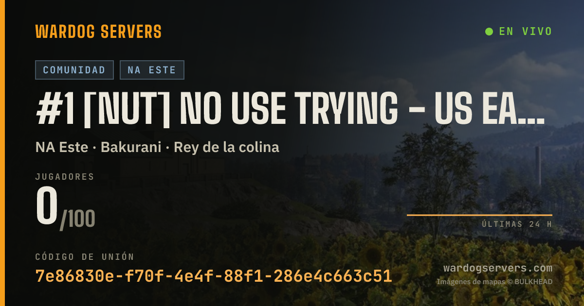 Banner de estado en vivo de #1 [NUT] No Use Trying - US EAST - Standard Ruleset