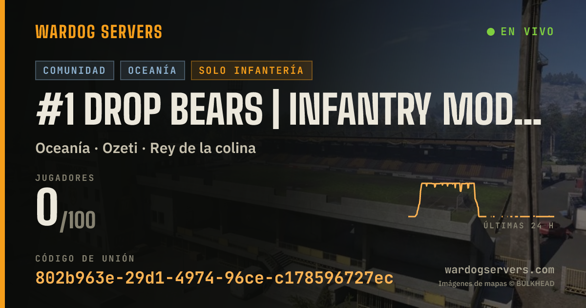 Banner de estado en vivo de #1 Drop Bears | Infantry mode(NOGL) | discord dropbears.gg