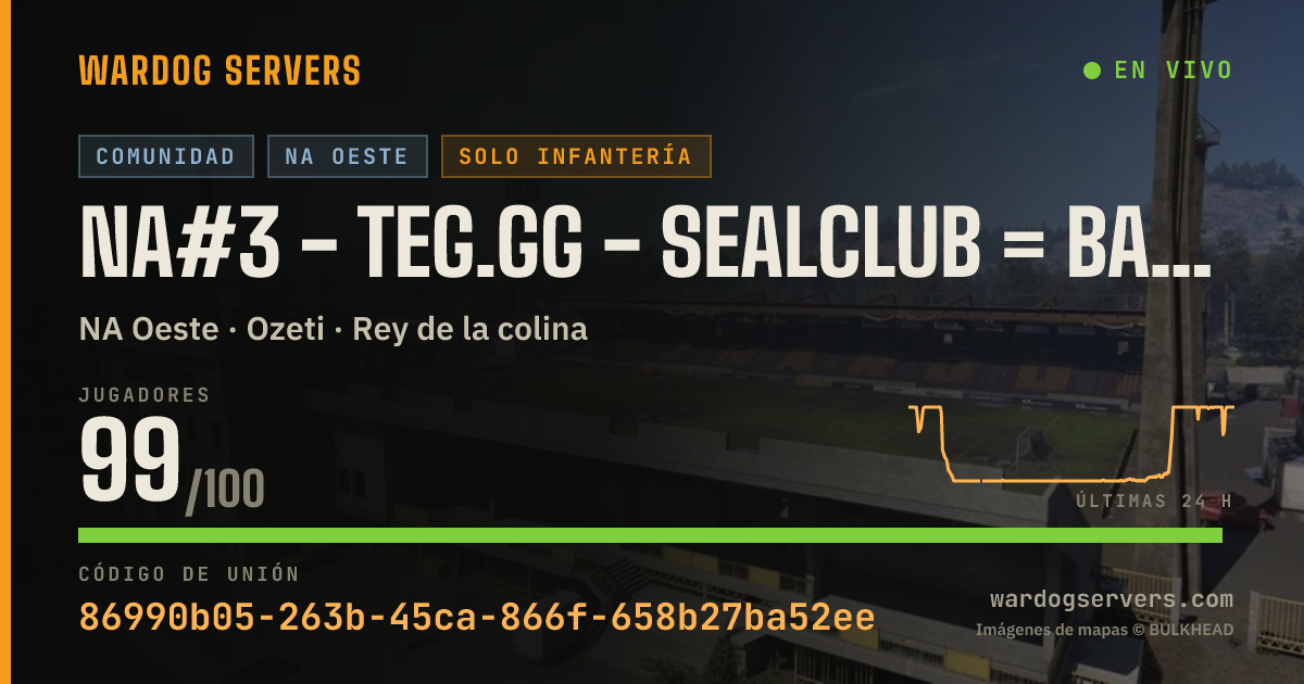 Banner de estado en vivo de NA#3 - TEG.gg - Sealclub = ban - Infantry mode - The Employed Ga