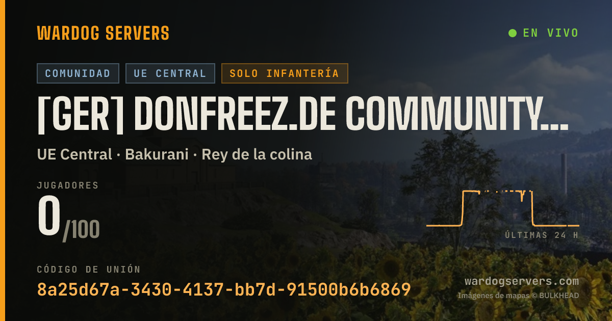 Banner de estado en vivo de [GER] DonFreez.de Community Server - Infantry Only - No GL+ Heli
