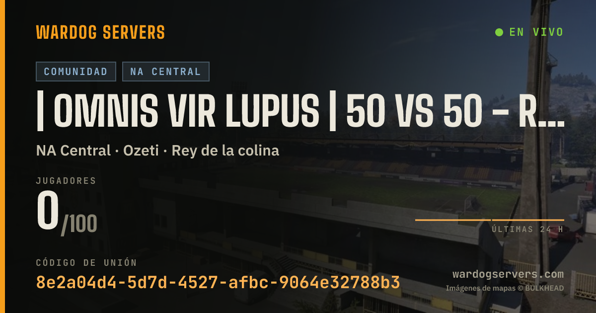 Banner de estado en vivo de | OMNIS VIR LUPUS | 50 vs 50 - Red vs Green | US-Chicago - Activ