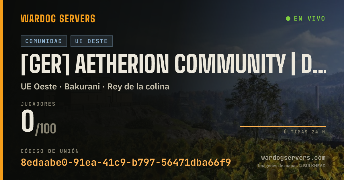 Banner de estado en vivo de [GER] Aetherion Community | discord.aetherion.me | WARDOGS #1
